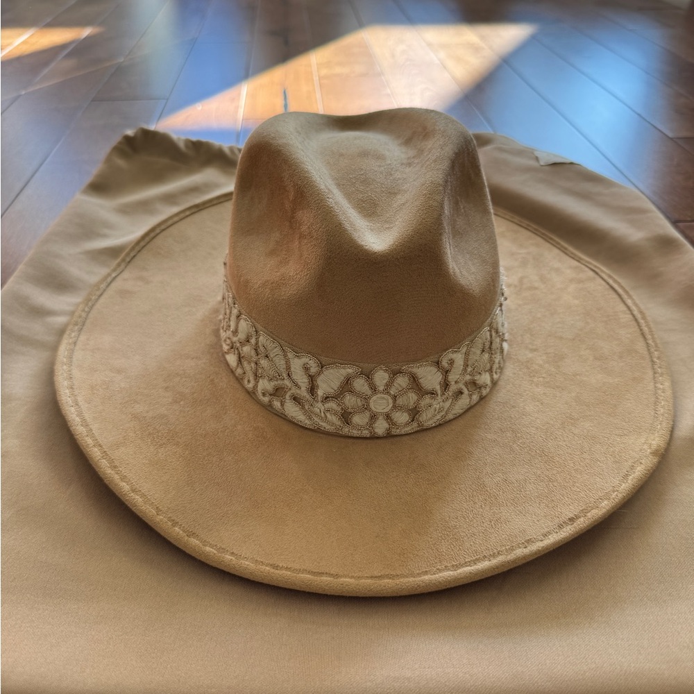 HatsNRoses Fedora Suede “Evelyn” Hat – Hazelnut, Size XS/S/M (53–57cm)